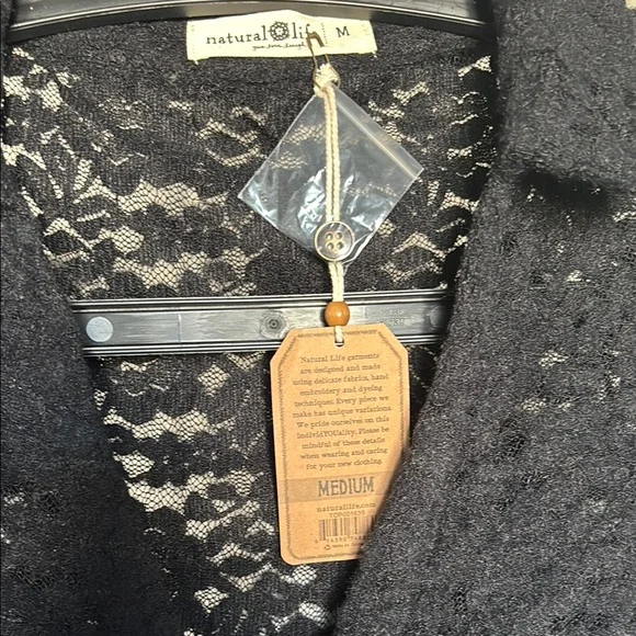 Brand New-Natural Life Black Lace Shirt/Cardigan - Picture 2 of 5